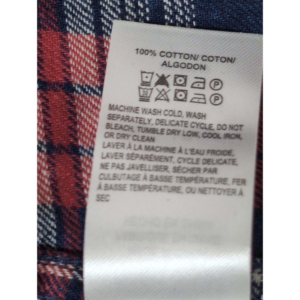 Lucky Brand Men's Lg Plaid Red White Blue Long Sleeve Button Down Shirt Cotton - Picture 11 of 16